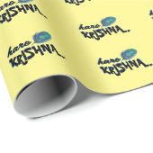 "Hare Krishna" Peacock Feather Hindu Cadeaupapier (Rol Hoek)