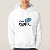 "Hare Krishna" Peacock Feather Hindu Hoodie (Voorkant)