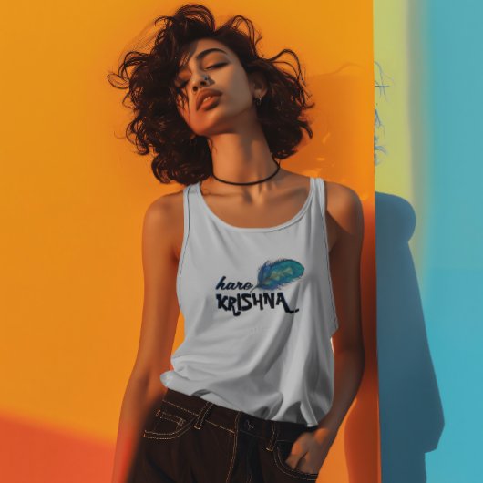 "Hare Krishna" Peacock Feather Hindu Tanktop