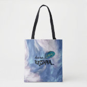 "Hare Krishna" Peacock Feather Hindu Tote Bag (Voorkant)