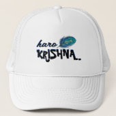 "Hare Krishna" Peacock Feather Hindu Trucker Pet (Voorkant)