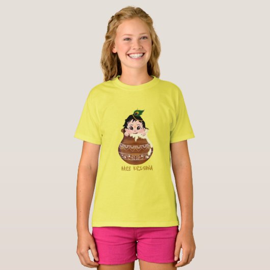 Hare Krishna Radha india - Krishna kunst T-shirt (Voorkant volledig)