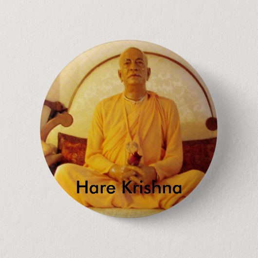 Hare Krishna Ronde Button 5,7 Cm (Voorkant)