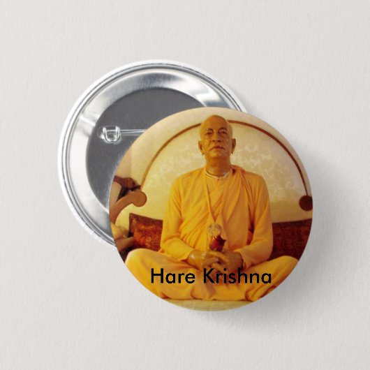 Hare Krishna Ronde Button 5,7 Cm (Voorkant /achterkant)