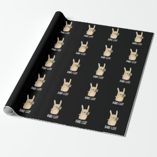 Hare-llo Daar Funny Hare Rabbit Pun Dark BG Cadeaupapier