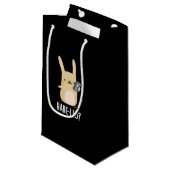 Hare-llo Daar Funny Hare Rabbit Pun Dark BG Klein Cadeauzakje (Voorkant Gekanteld)
