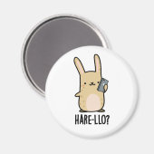 Hare-llo Daar Funny Hare Rabbit Pun Magneet (Voorkant / Achterkant)