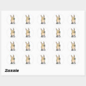 Hare-llo Daar Funny Hare Rabbit Pun Ronde Sticker (Vel)