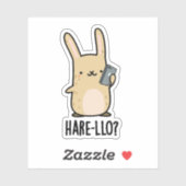 Hare-llo Daar Funny Hare Rabbit Pun Sticker (Vel)