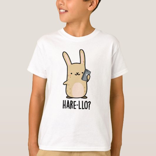 Hare-llo Daar Funny Hare Rabbit Pun T-shirt (Voorkant)