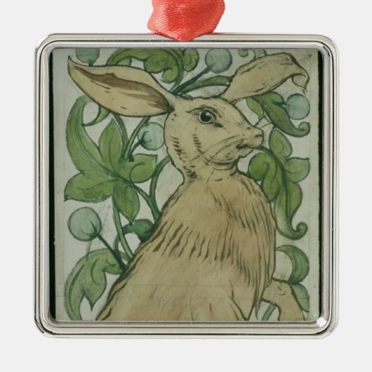 Hare (m/v op papier) metalen ornament (Voorkant)