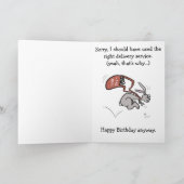 Hare Mail verlate verjaardagskaart Bedankkaart (Binnen)