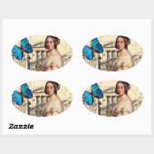 Hare Majesteit, Koningin Victoria Ovale Sticker (Vel)