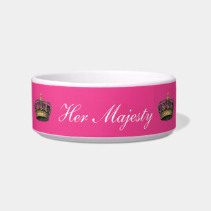 Hare Majesty Funny Queen Royal Pet Humor Hot Pink Voerbakje