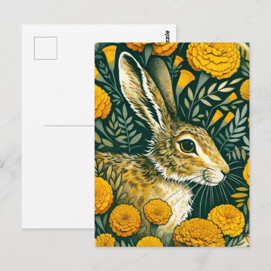 Hare Marigold Briefkaart (Voorkant / Achterkant)