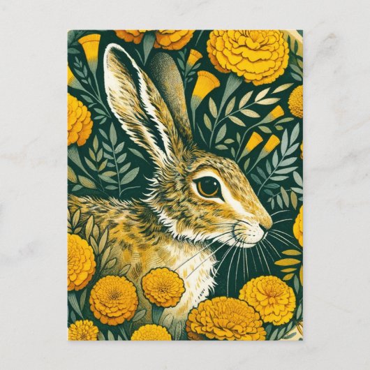 Hare Marigold Briefkaart (Voorkant)