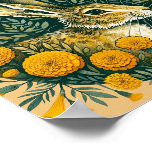 Hare Marigold Poster (Hoek)