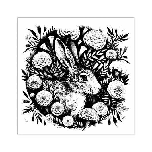 Hare Marigold Rubberstempel (Afrduk)