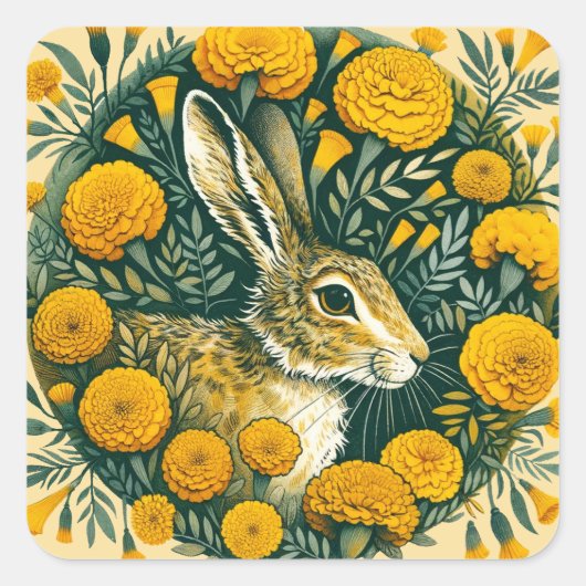 Hare Marigold                                      Vierkante Sticker (Voorkant)