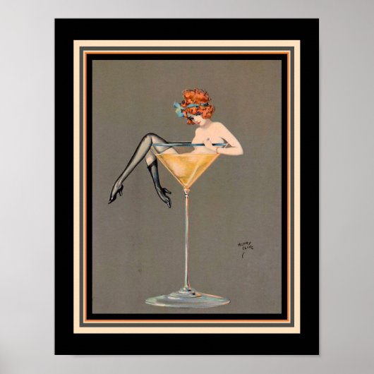 "Hare Martini" 1920 Art Deco Print (Voorkant)