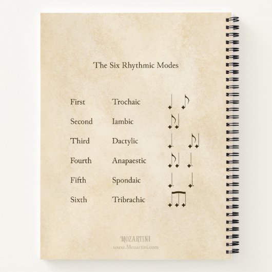 Hare met Lute & Six Rhythmic Modes Medieval Music Notitieboek (Achterkant)