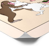 Hare & Monkey Wrestling by Yoshitoshi Poster (Hoek)