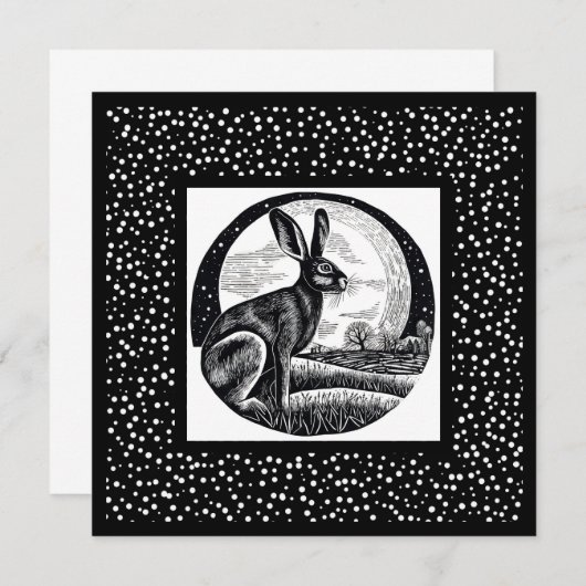 Hare & Moon Night Sky Kaart (Voorkant / Achterkant)