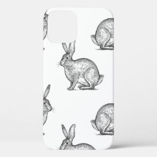 Hare of konijn. Naadloos patroon met bosanima Case-Mate iPhone Case
