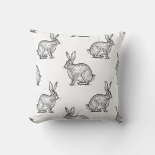 Hare of konijn. Naadloos patroon met bosanima Kussen