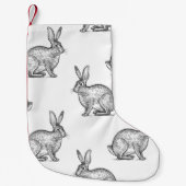 Hare or rabbit. Seamless pattern with forest anima Kleine Kerstsok (Voorkant)