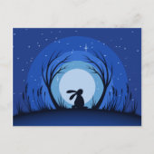 Hare, Rabbit Moonlight Silhouette Briefkaart (Voorkant)
