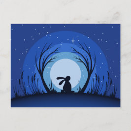 Hare, Rabbit Moonlight Silhouette Briefkaart