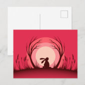 Hare, Rabbit Sunset Silhouette Briefkaart (Voorkant / Achterkant)
