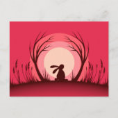 Hare, Rabbit Sunset Silhouette Briefkaart (Voorkant)