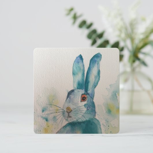Hare Rabbit Waterverf Blue (Staand voorkant)