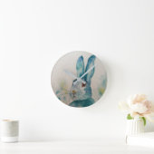 Hare Rabbit Waterverf Blue Clock Ronde Klok (Huis)