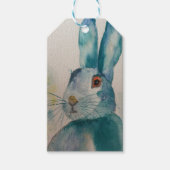 Hare Rabbit Waterverf Blue gift label. Cadeaulabel (Voorkant)