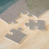 Hare Rabbit Waterverf Blue Jigzaag Puzzle Legpuzzel (Zijkant)