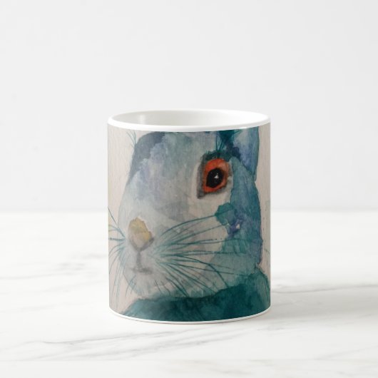 Hare Rabbit Waterverf Blue Koffiemok (Center)