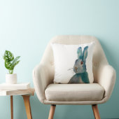 Hare Rabbit Waterverf Blue Kussen (Stoel)