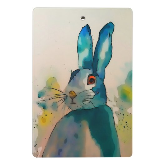 Hare Rabbit Waterverf Blue Mini Klembord (Achterkant)