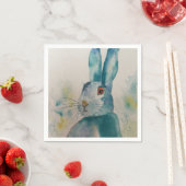 Hare Rabbit Waterverf Blue napkins Servet (Insitu)