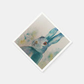 Hare Rabbit Waterverf Blue napkins Servet (Hoek)