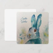 Hare Rabbit Waterverf Blue Paaskaart (Voorkant / Achterkant)