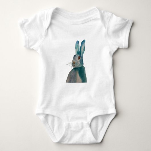 Hare Rabbit Waterverf Blue Romper (Voorkant)