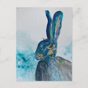 Hare Rabbit Waterverf Briefkaart