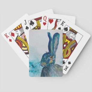 Hare Rabbit Waterverf Pokerkaarten