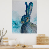 Hare Rabbit Waterverf Poster (Keuken)