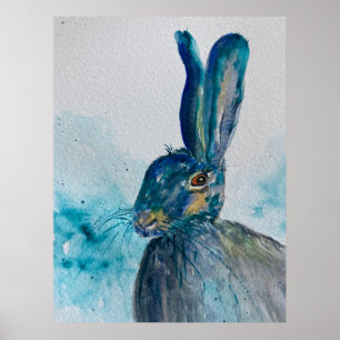 Hare Rabbit Waterverf Poster