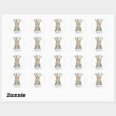 Hare rabbit waterverf Woodland Animal Dank u Ronde Sticker (Vel)
